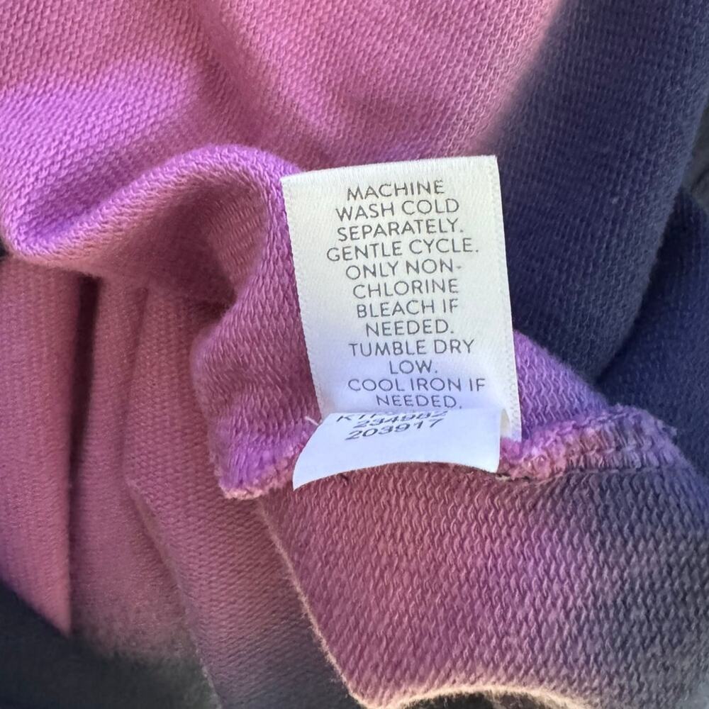 J. Jill Fit Womens Large Petite Quarter Zip Hooded Pink Purple Ombre Sweatshirt - Picture 8 of 10